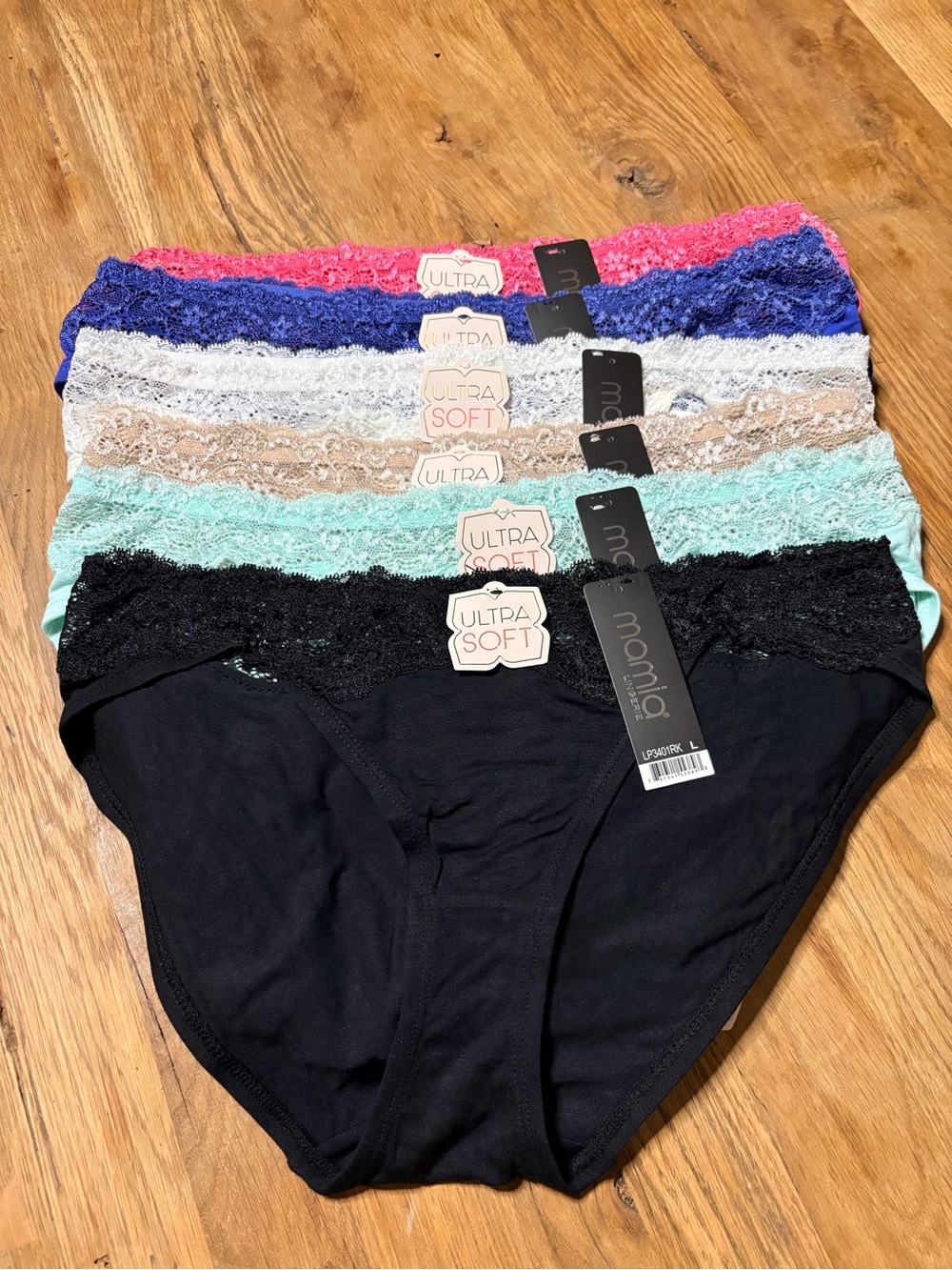 Mamia Lace Waistband Cotton Briefs - 6 Multi Color Pack